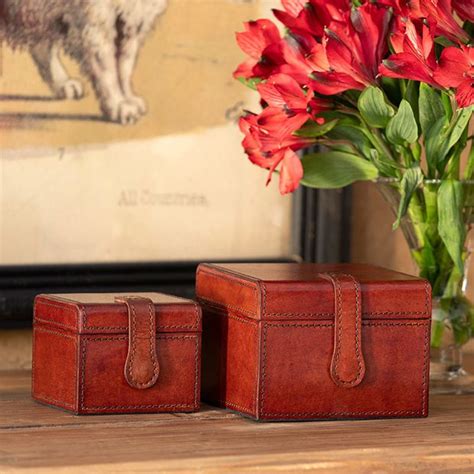 metal gift box leather|leather storage boxes home decor.